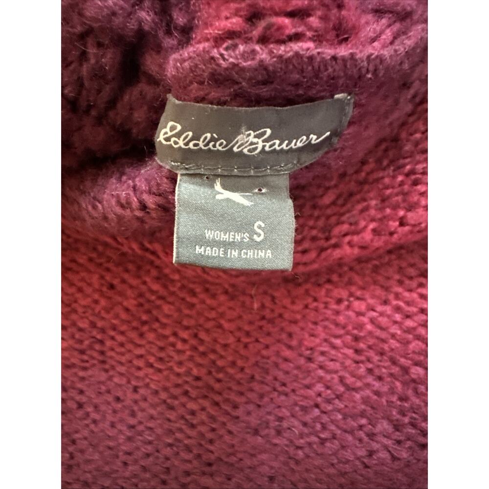 Vintage Eddie Bauer Wool Knit Cardigan Pink Striped Women’s Size S - Picture 4 of 7